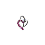 将图像加载到图库查看器中， 925 Silver Heart Earrings &amp; Necklace Set | Ruby Jewelry for Women
