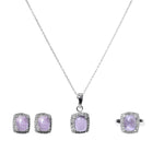 将图像加载到图库查看器中， 925 Silver Amethyst Jewelry Set for Women | Gift Idea
