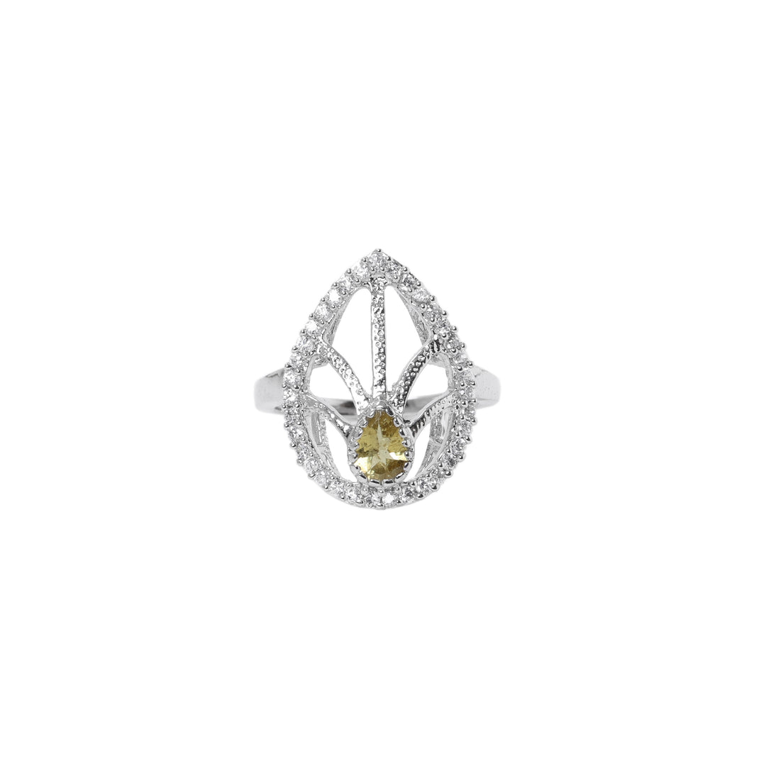 925 Silver Citrine Jewelry Set | Leaf Design | Gift for Her