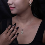 将图像加载到图库查看器中， 925 Silver Teardrop Earrings &amp; Pendant Set | Yellow Gemstone
