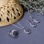 将图像加载到图库查看器中， 925 Silver Blue Gemstone Jewelry Set for Women | Gift Idea

