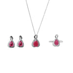 将图像加载到图库查看器中， 925 Silver Ruby Jewelry Set for Women | Gift Idea
