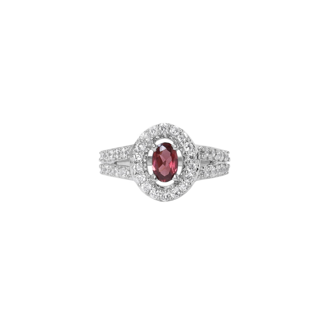 Silver Ruby Jewelry Set | Earrings, Necklace, Ring | Gift