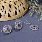 将图像加载到图库查看器中， 925 Silver Cubic Zirconia Cufflinks &amp; Pendant Set | Gift for Him

