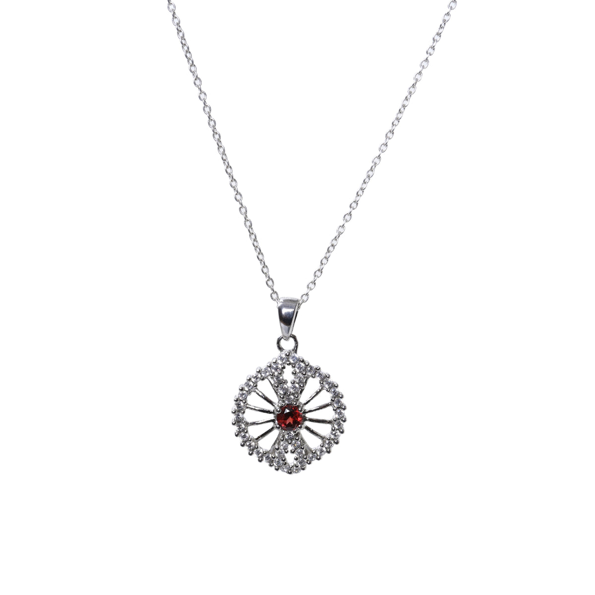 925 silver cubic zirconia cufflinks & pendant set | gift for him