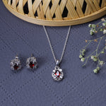 将图像加载到图库查看器中， 925 Silver Garnet Jewelry Set | Women's Gift | Bridal Set
