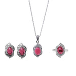 将图像加载到图库查看器中， 925 Silver Pink Gemstone Jewelry Set for Women | Gift
