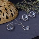将图像加载到图库查看器中， 925 Silver Blue Gemstone Jewelry Set for Women | Gift Idea
