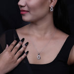 将图像加载到图库查看器中， 925 Silver Teardrop Earrings &amp; Necklace Set | Gift for Her
