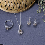将图像加载到图库查看器中， Silver Citrine Jewelry Set | Earrings, Necklace &amp; Ring for Women
