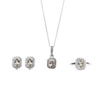 将图像加载到图库查看器中， Silver Citrine Jewelry Set | Earrings, Necklace &amp; Ring for Women

