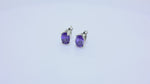 Load and play video in Gallery viewer, Silver Amethyst Stud Earrings for Women | Gemstone Jewelry

